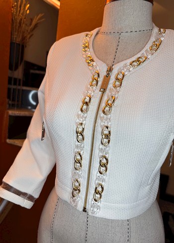 Elisabetta Franchi Elisabetta frenchi S,M uyumlu hafif crop ceket