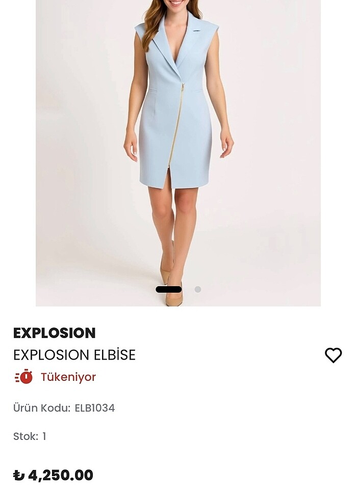 Explosion 36 bebe mavisi elbise - Görsel 2