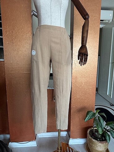 s Beden 0coton organik S beden keten pantolon