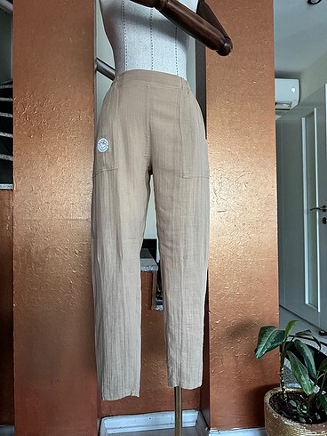 Cemil İpekçi 0coton organik S beden keten pantolon