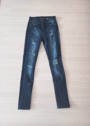 Kadın Koyu Mavi Denim Kot Pantolon