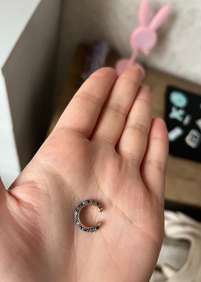 Gümüş kıkırdak küpesi - Görsel 2