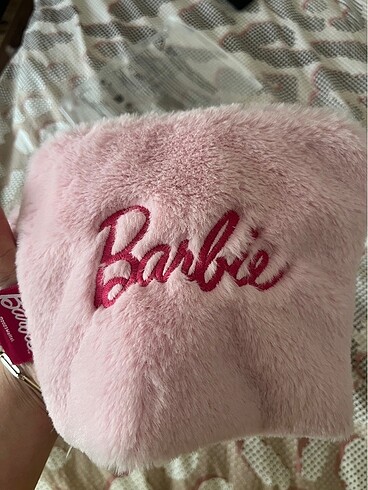 Beden pembe Renk Barbie peluş makyaj çantası