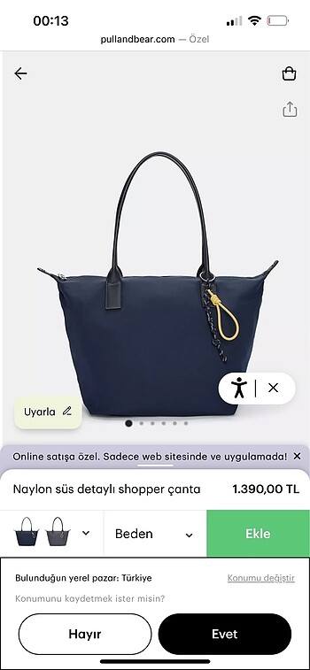 Pull&bear naylon tote çanta