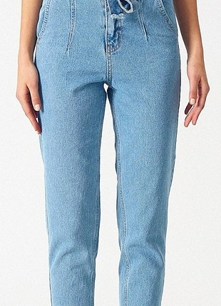 Kuşaklı mom jean