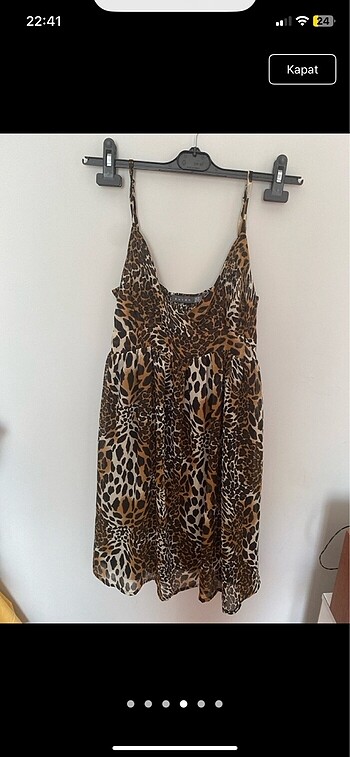 Mango Elbise leopar desenli
