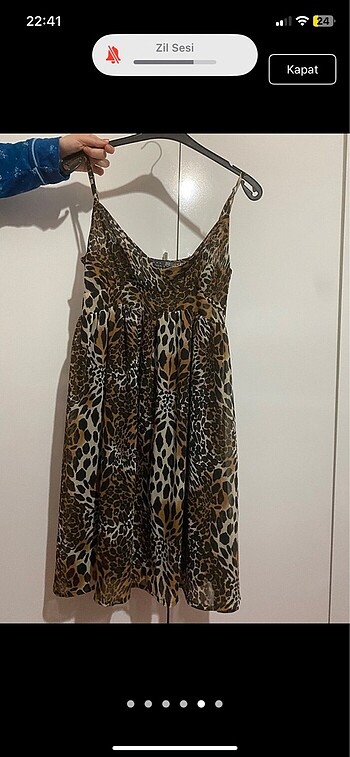 Elbise leopar desenli