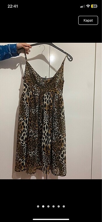 Elbise leopar desenli - Görsel 5