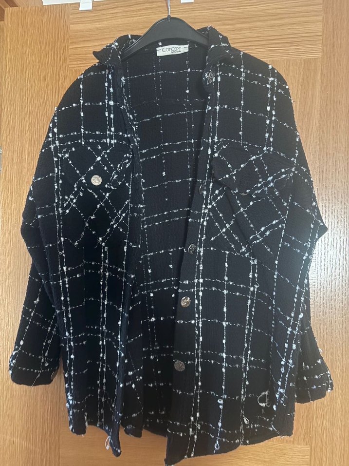 Düğmeli Siyah Kadın Ceket/Gömlek - Görsel 5