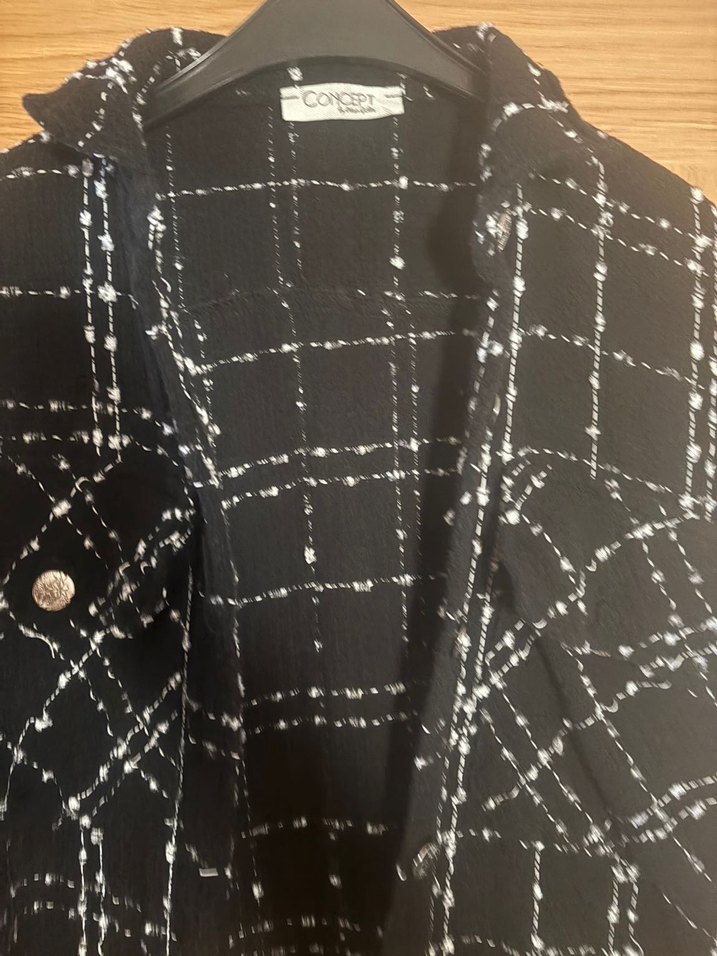 Düğmeli Siyah Kadın Ceket/Gömlek - Görsel 4