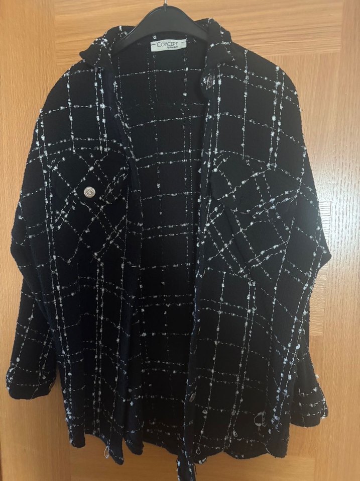 Düğmeli Siyah Kadın Ceket/Gömlek - Görsel 3