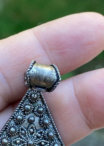 Sterling silver Akik taşlı güverse işçilik gümüş kolye ucu