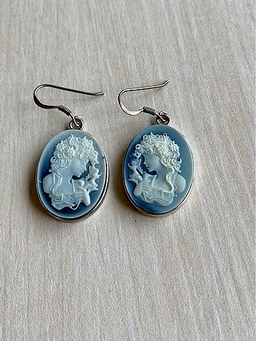 925 cameo küpe