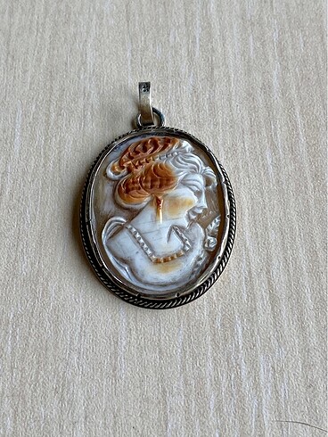 Designer 925 ayar gerçek deniz kabuğu cameo