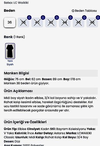 xl Beden siyah Renk Siyah salaş elbise