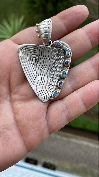 925 ayar elişi gümüş kolye ucu - Görsel 2