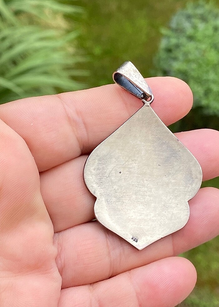 925 ayar elişi gümüş kolye ucu - Görsel 3