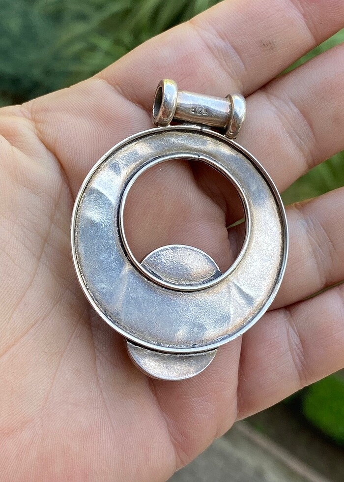 925 ayar damla kehribar gümüş kolye ucu - Görsel 3