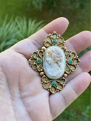 925 ayar altın rodajlı cameo - Görsel 2