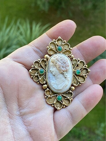 925 ayar altın rodajlı cameo - Görsel 3