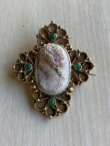 925 ayar altın rodajlı cameo - Görsel 8