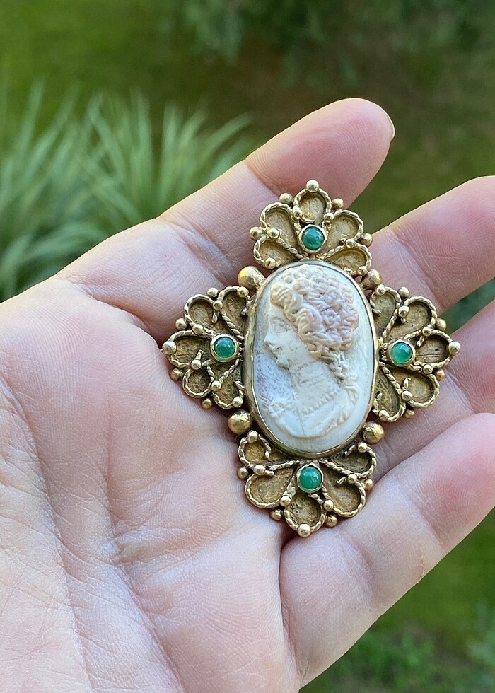 925 ayar altın rodajlı cameo - Görsel 2