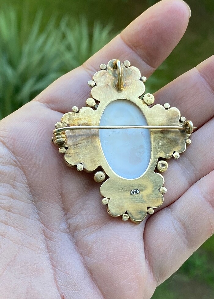 925 ayar altın rodajlı cameo - Görsel 4