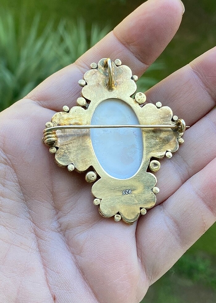 925 ayar altın rodajlı cameo - Görsel 5