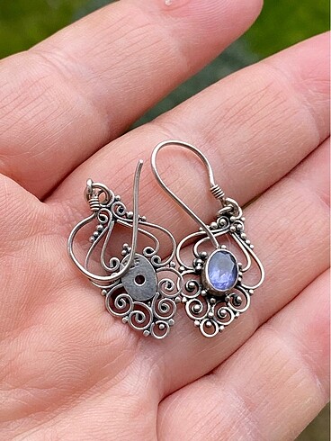 925 ayar ametist küpe - Görsel 5