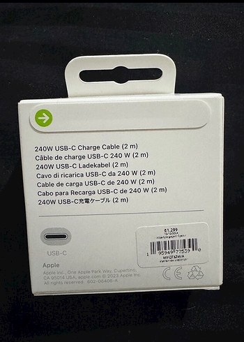 240W USB-C Şarj Kablosu 2 m Beyaz - Görsel 2