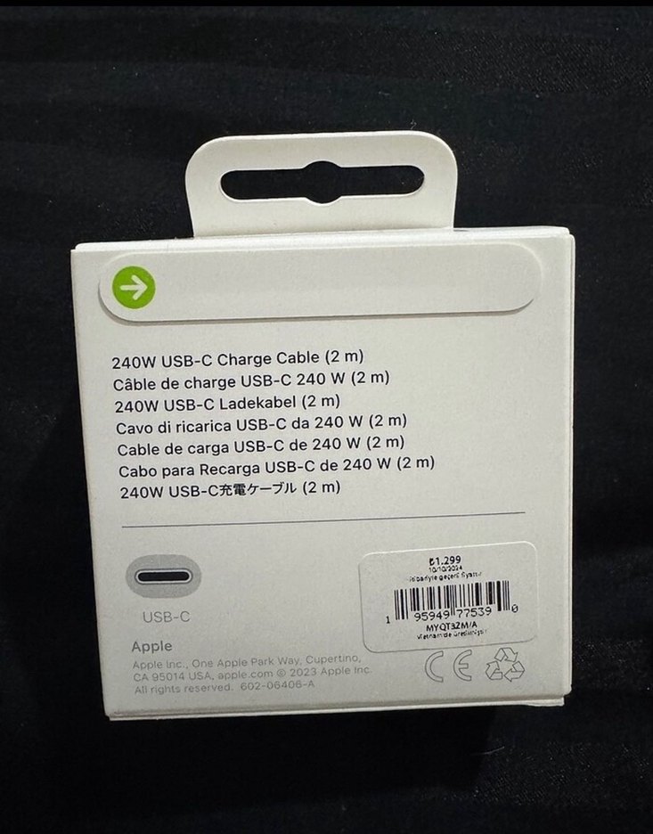 240W USB-C Şarj Kablosu 2 m Beyaz - Görsel 2