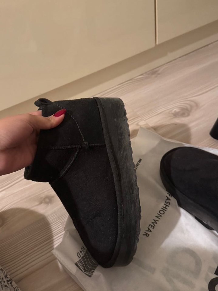 Siyah Dolgu Topuklu Kadın ugg bot - Görsel 3