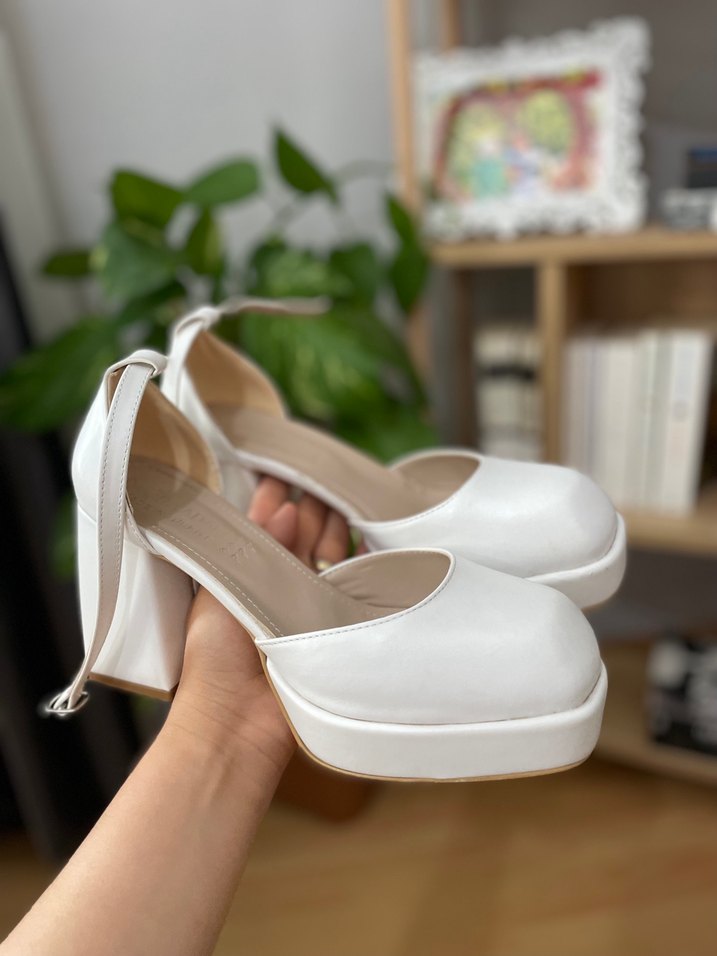 Diger Beyaz Platform Topuklu Kadın Ayakkabı - Görsel 2