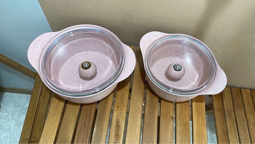 Schafer 2 li pembe granit tencere seti