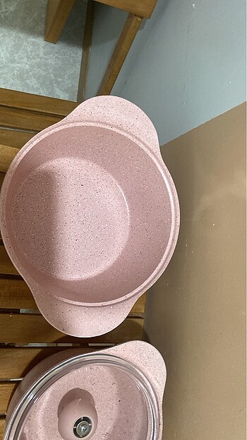  Beden 2 li pembe granit tencere seti