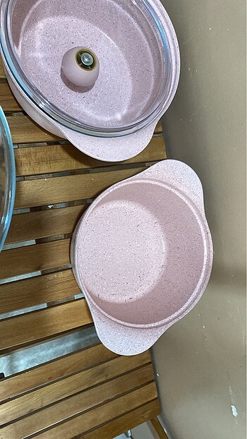  Beden pembe Renk 2 li pembe granit tencere seti