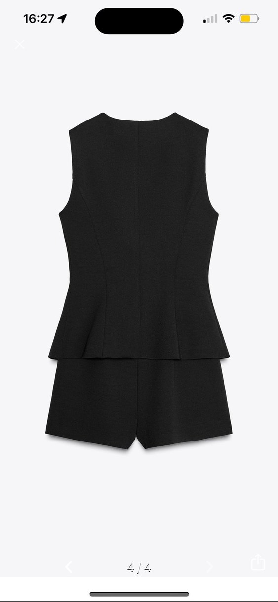 Zara Düğmeli Siyah Kolsuz Mini Takım - Görsel 3