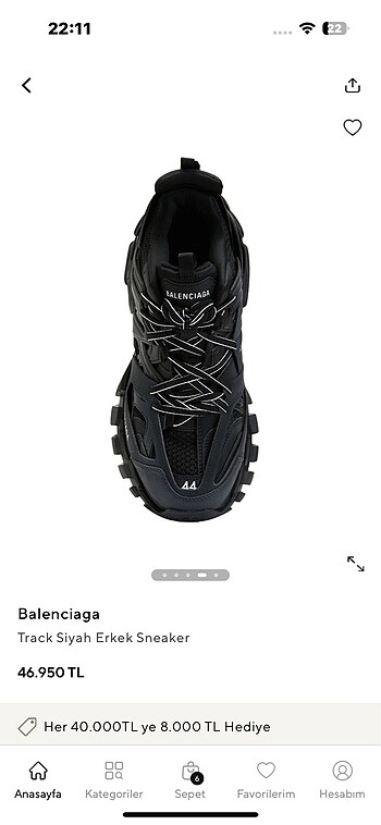 40 Beden siyah Renk Balenciaga Sneakers