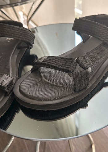 ErkekSiyah Cırtcırtlı Sandalet - Görsel 6