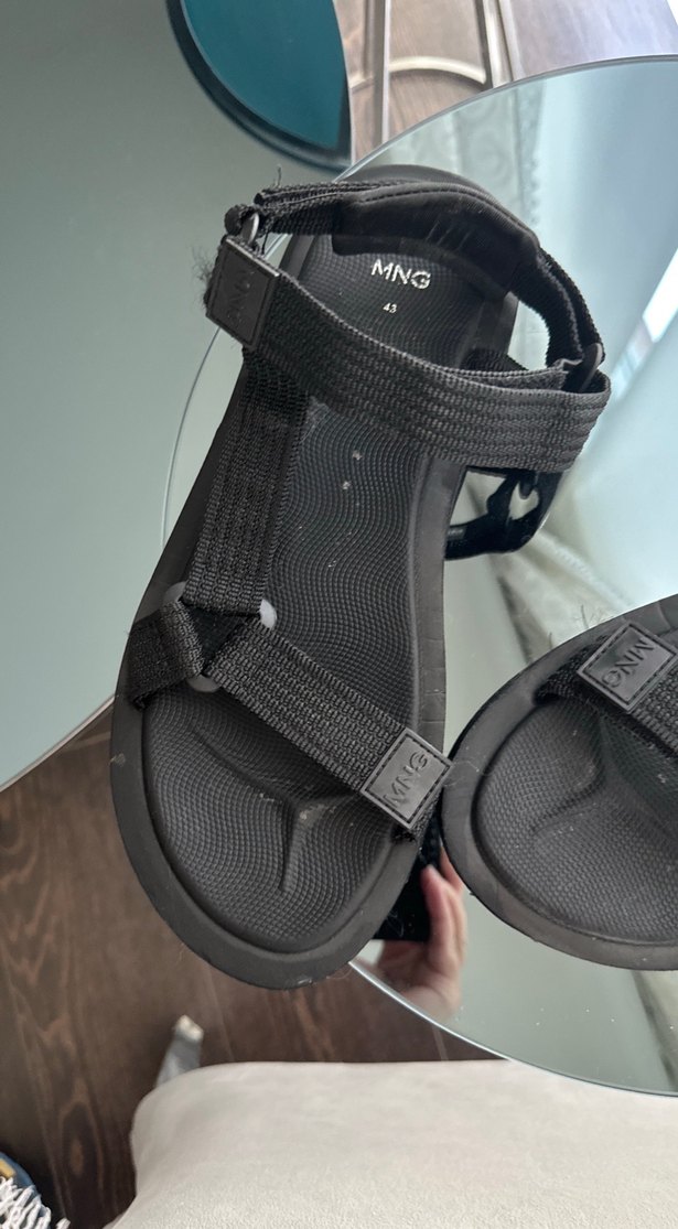 ErkekSiyah Cırtcırtlı Sandalet - Görsel 5