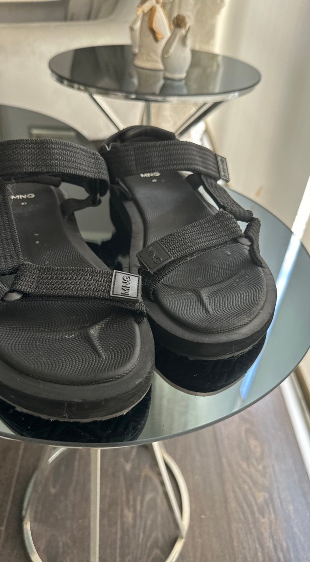 ErkekSiyah Cırtcırtlı Sandalet - Görsel 3