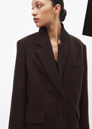 Zara Zara Kahverengi yünlü Blazer