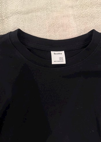Bershka Siyah Kısa Kollu Crop Tshirt - Görsel 3