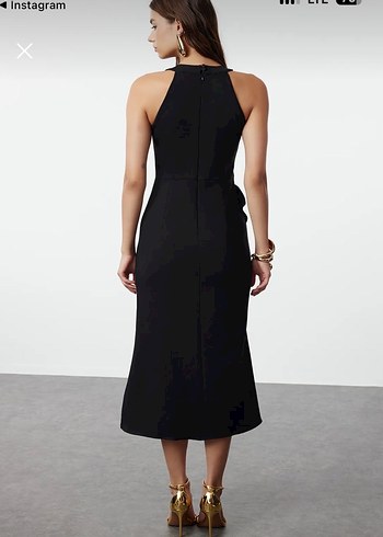 Trendyolmilla Siyah Uzun Elbise - Görsel 3