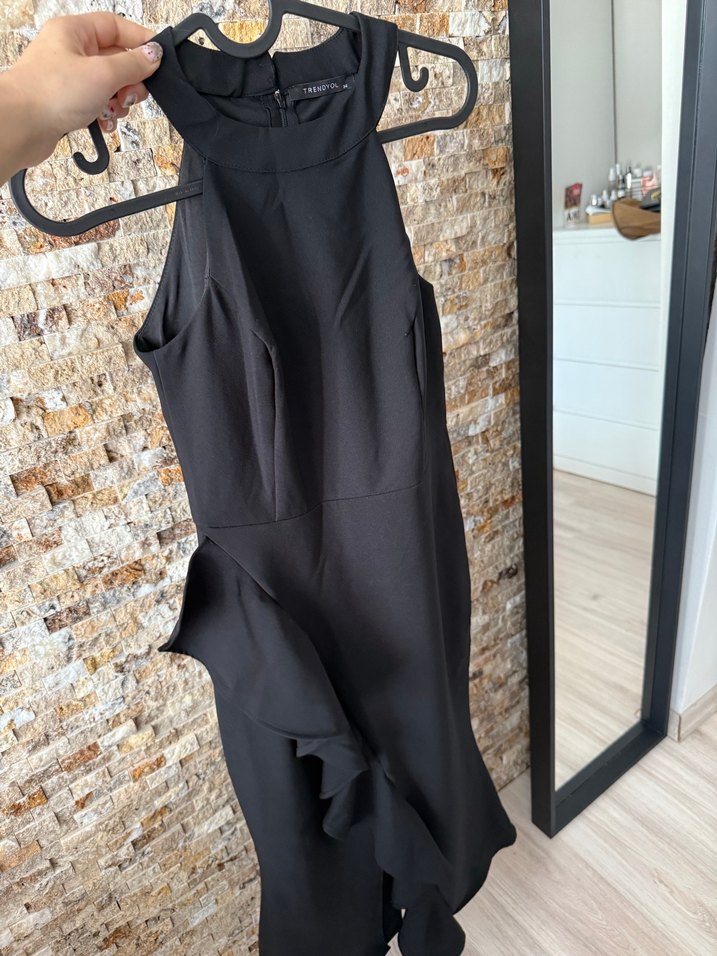 Trendyolmilla Siyah Uzun Elbise - Görsel 5