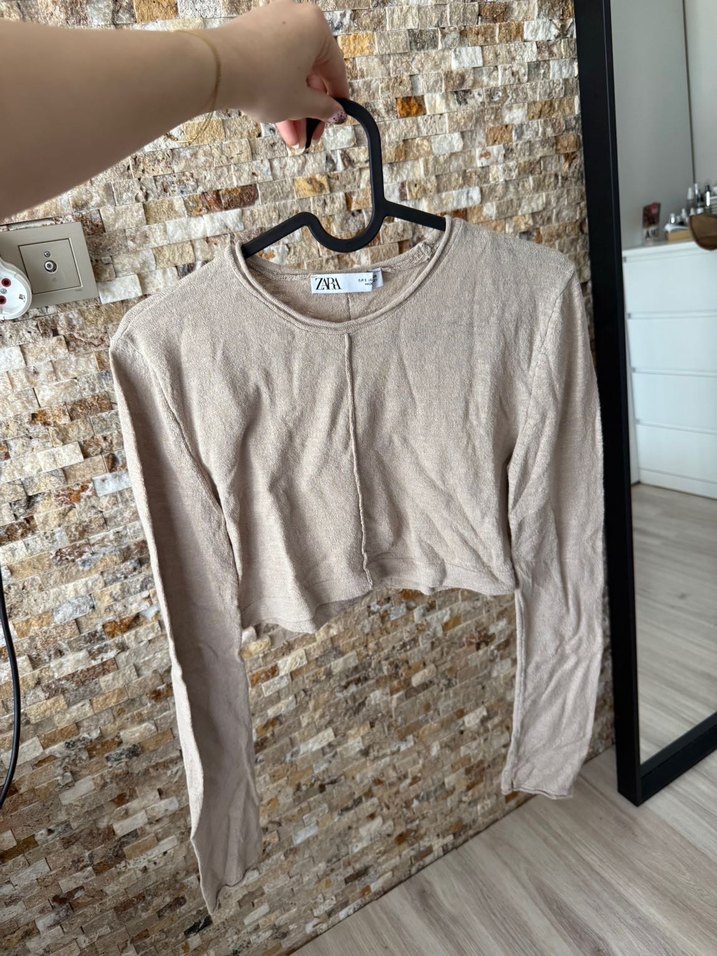 Zara Bej Uzun Kollu Triko - Görsel 2