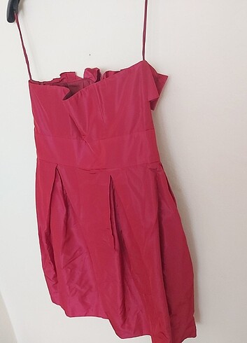 m Beden Bordo tafta elbise Twist