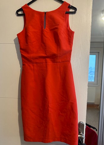 Kırmızı Mini V Yaka Elbise - Görsel 4