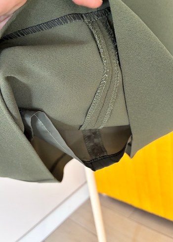 Çağla Yeşili Astarlı Krep Elbise - Görsel 4