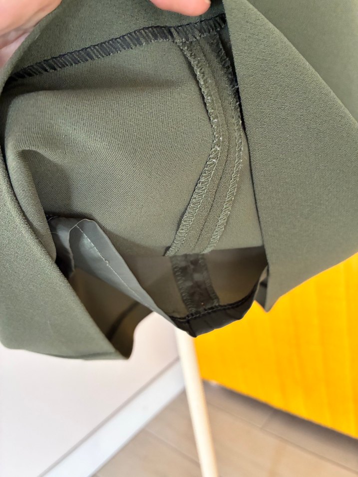 Çağla Yeşili Astarlı Krep Elbise - Görsel 4